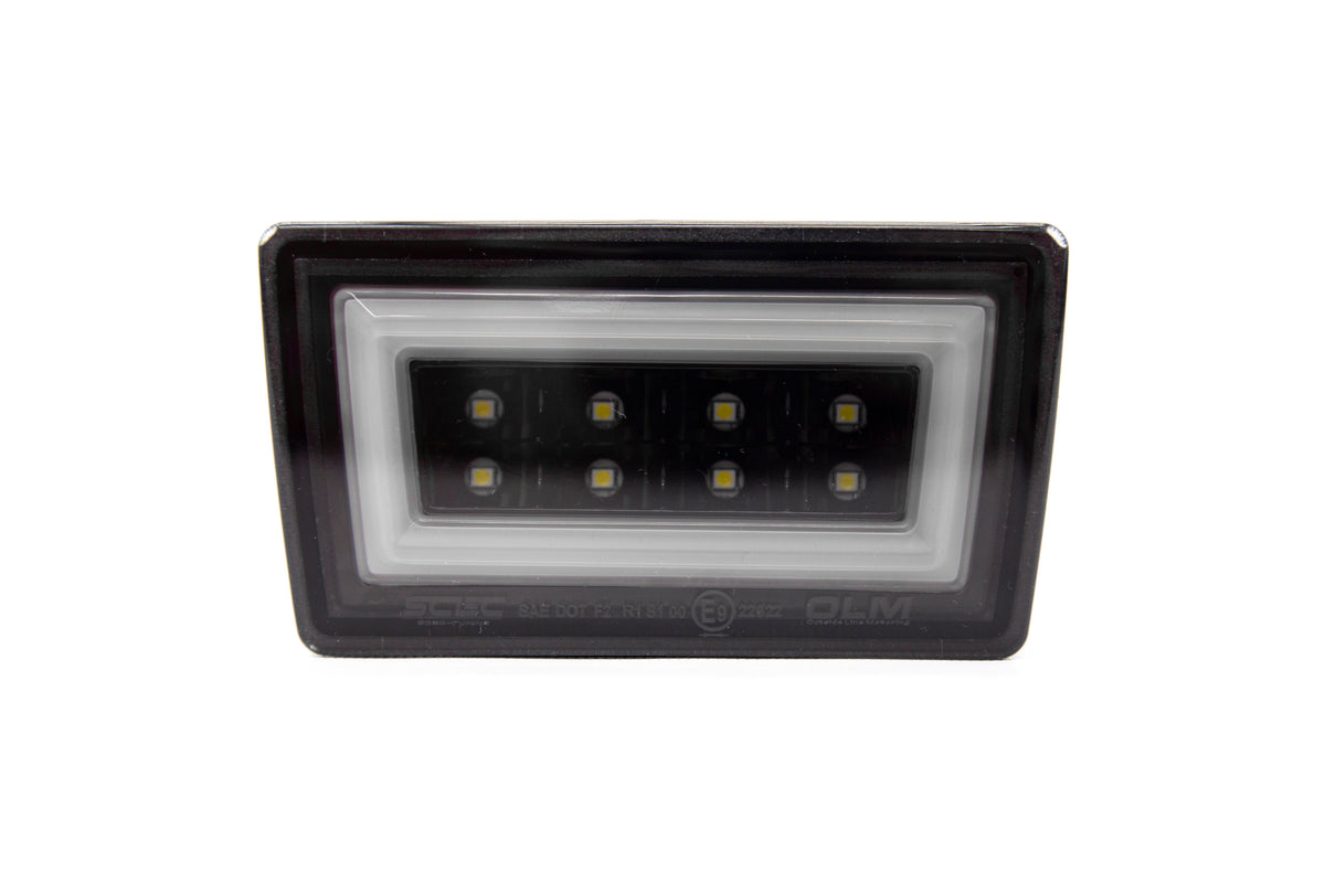 OLM NB+R F1 Rear Brake Light (Smoke Lens, Gloss Black Base, White Bar) - 15+ WRX / STI