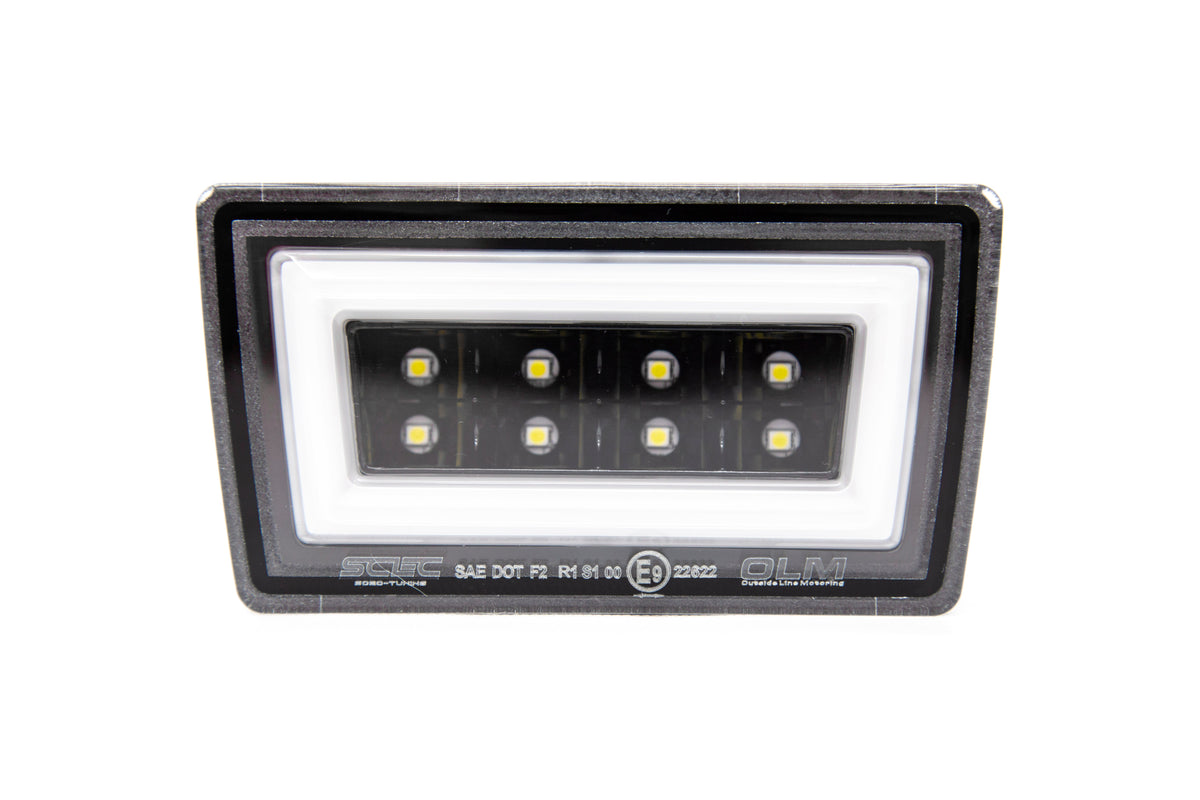 OLM NB+R F1 Rear Brake Light (Clear Lens, Gloss Black Base, White Bar) - 15+ WRX / STI