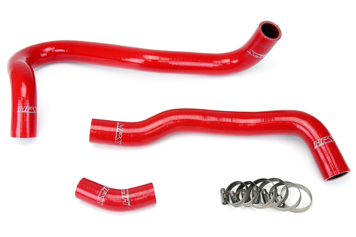 HPS Performance Products HPS Red Reinforced Silicone Radiator Hose Kit Coolant Honda 06-11 Civic Si