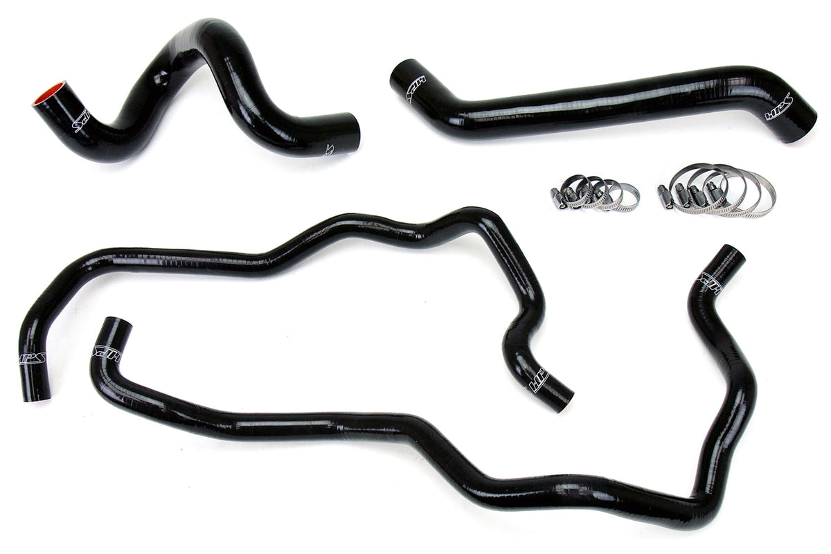 HPS Performance HPS Black Reinforced Silicone Radiator + Heater Hose Kit Jeep 07-11 Wrangler JK 3.8L V6 Left Hand Drive