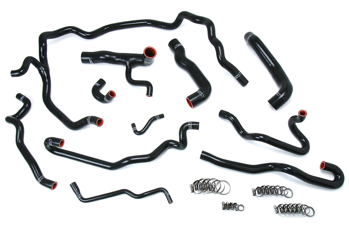 HPS Performance HPS Black Reinforced Silicone Radiator + Heater Hose Kit Coolant BMW 04-05 530i E60 Left Hand Drive