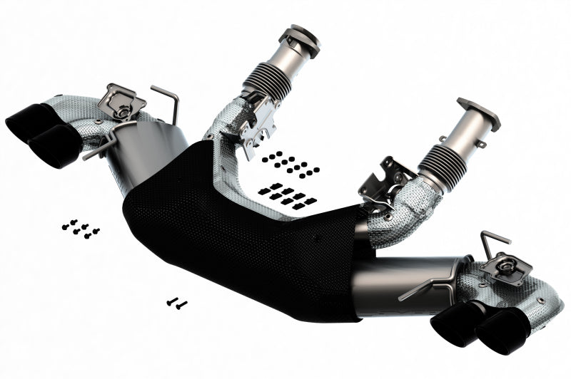 Borla 2020 Chevrolet Corvette C8 6.2L S-Type Exhaust System Dual Round Rolled A/C Black Chrome Tips 140838BC