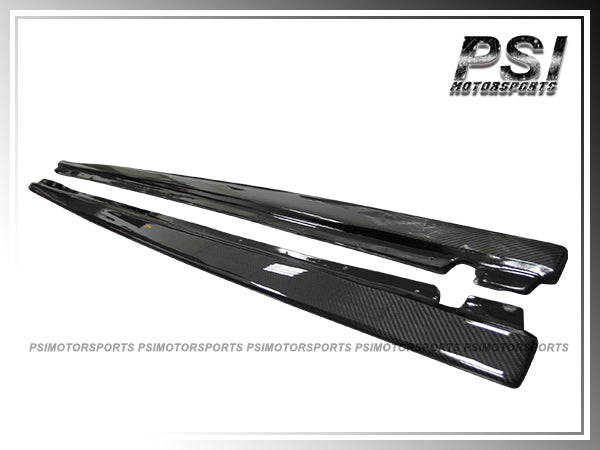 For 2005-2011 BMW E90 3-Series with M-Sport Package Only - JP Style Carbon Fiber Side Skirt Add-on Lips