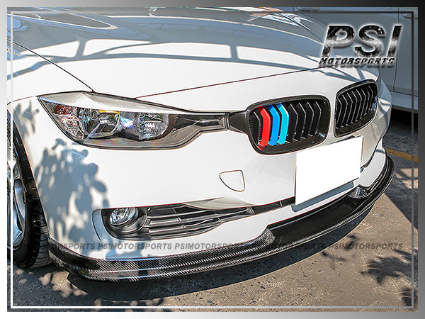 For 2012-2014 BMW F30 Pre-facelift 3-Series with Standard Package Only - HM Style Carbon Fiber Front Lip