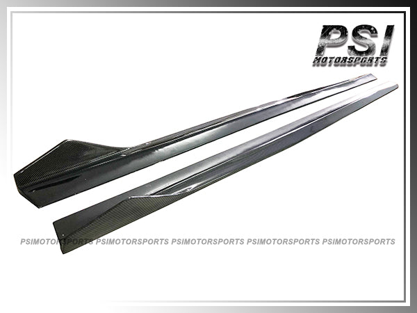For 2014-2019 BMW F32 F33 F36 4-Series with M-Sport Package Only - E Style Carbon Fiber Side Skirt Add-on Lips