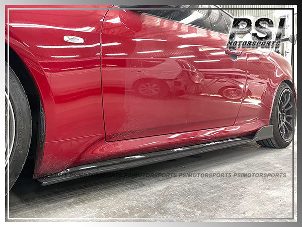 For 2010-2013 Infiniti G37 Coupe Only - DP Style Carbon Fiber Side Skirt Add-on Lips