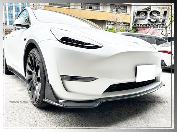 For 2017-2023 Tesla Model Y Only - DP Style Carbon Fiber Front Add-on Lip