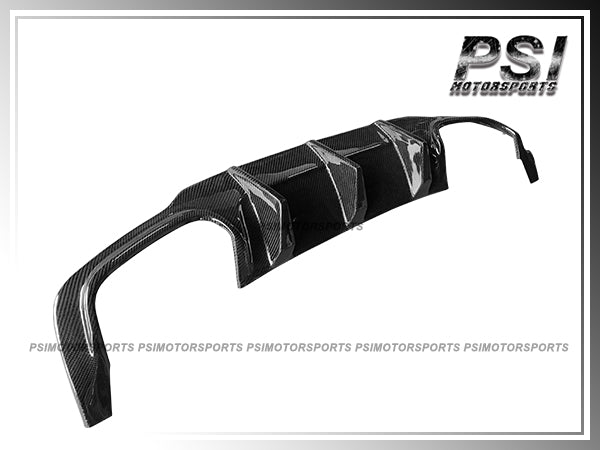 For 2012-2014 Mercedes-Benz W204 C204 C-Class with AMG Sport Package and C63 Only - Big Fins Carbon Fiber Rear Diffuser