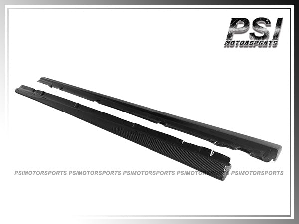 For 2015-2020 Mercedes-Benz W205 C-Class with AMG Sport Package Only - DP Style Carbon Fiber Side Skirt Add-on Lips