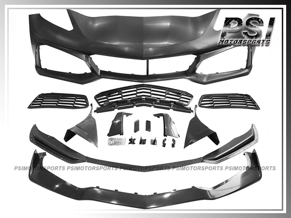 For 2014-2019 Chevrolet Corvette C7 Only - ZR1 Style Unpainted PP Front Bumper Kit (NO Front Camera Options)