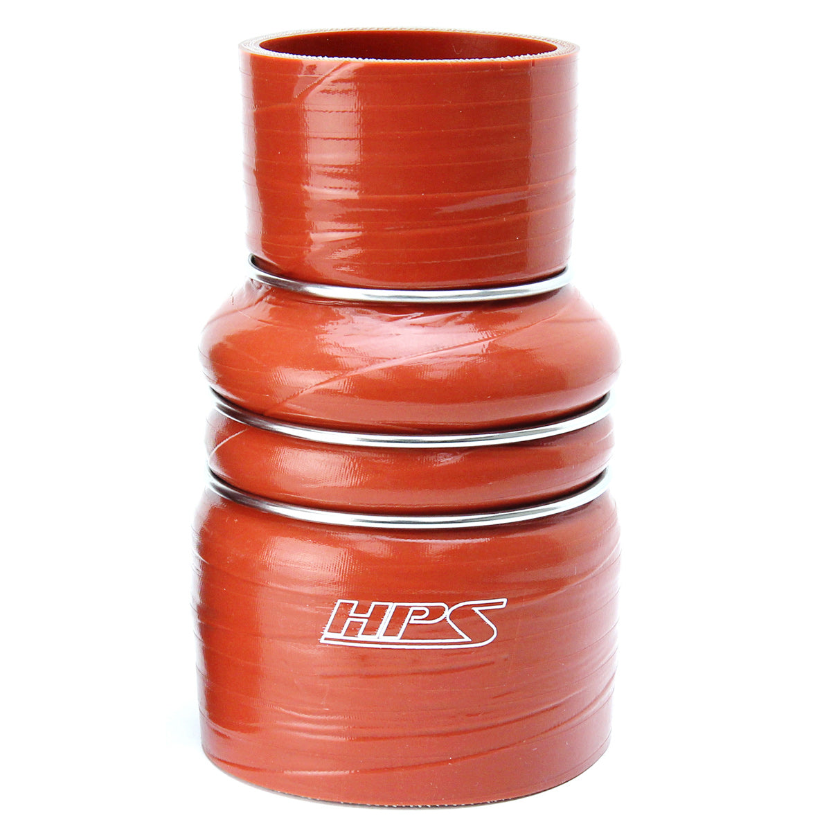 HPS Performance Products HPS 4" - 4-1/2" ID, 7" Length, Silicone Charge Air Cooler CAC Hose Double Hump Reducer Coupler Bellow Hot Side, Ultra High Temp 4-ply Aramid Reinforced, 102mm - 114mm ID