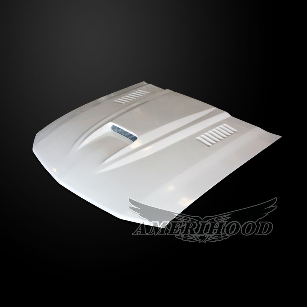 AmeriHood - Ford Mustang 2005-2009 Type-SMS Style Functional Heat Extraction Ram Air Hood